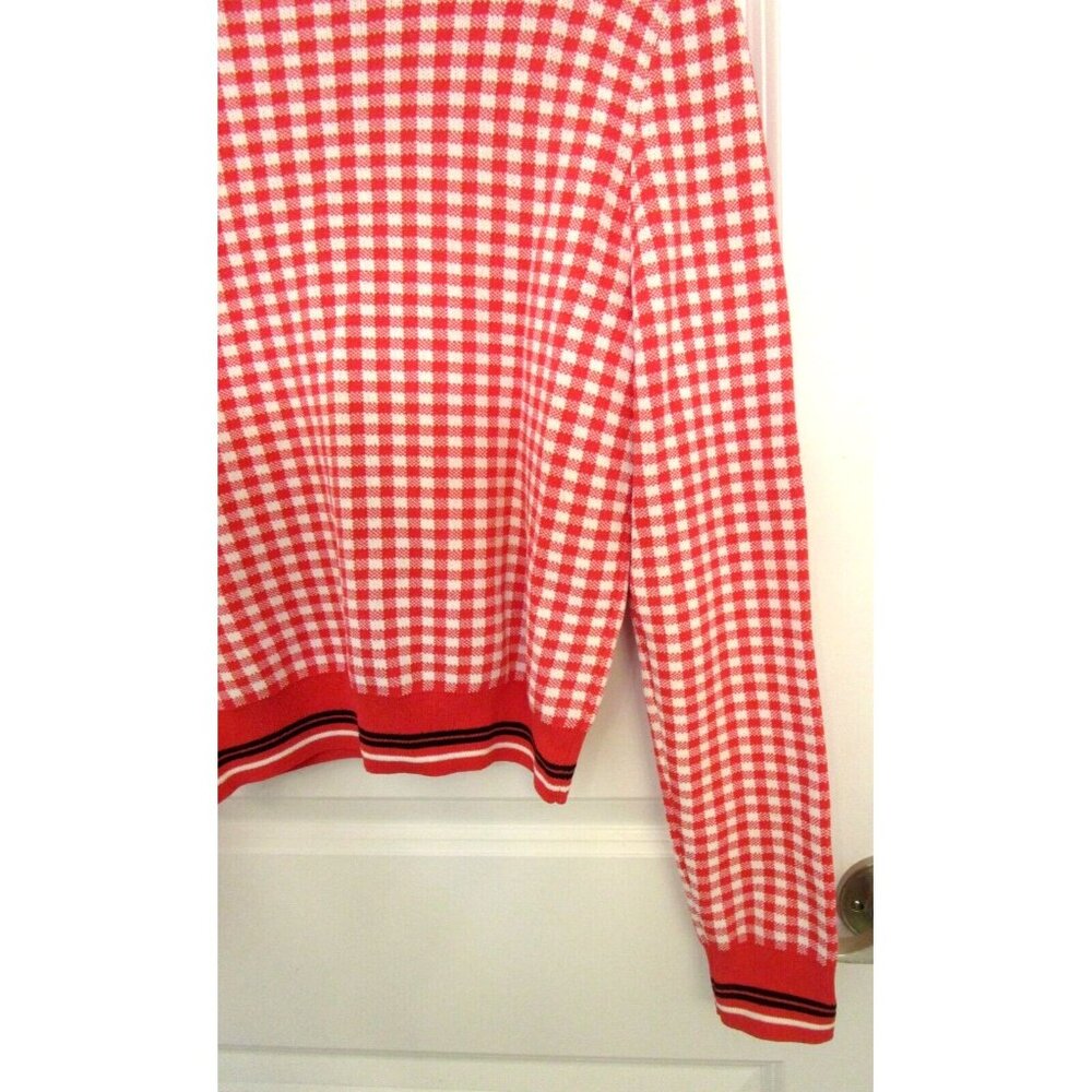Tristan Cardigan Checkered -Women Size Medium -Pink/White/Black Gingham Buttons - Picture 12 of 14